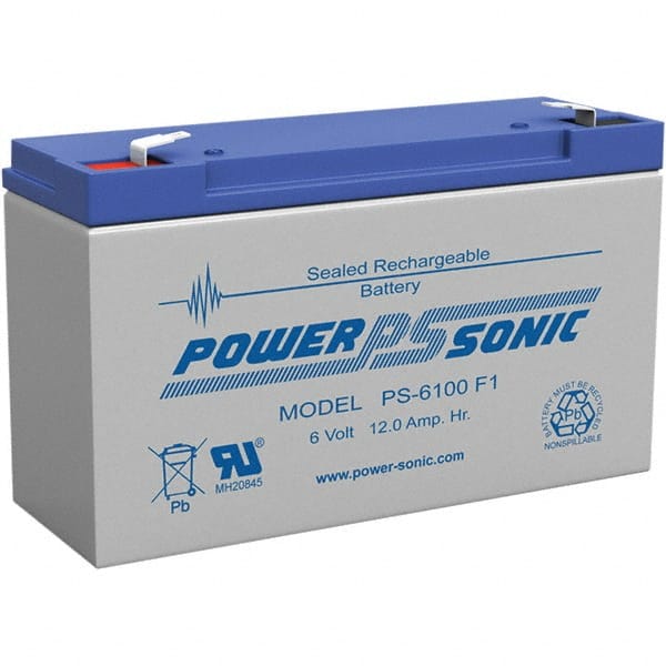 Rechargeable Lead Battery: 6V, Quick-Disconnect Terminal MPN:PS-6100F1