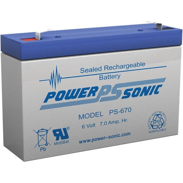 Rechargeable Lead Battery: 6V, Quick-Disconnect Terminal MPN:PS-670F1