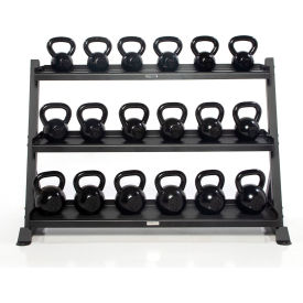 Power Systems Granite Series Horizontal Kettlebell Rack 3-Tier Black 27836