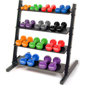 Power Systems Neoprene/Vinyl Dumbbell Storage Rack 4-Tier 24