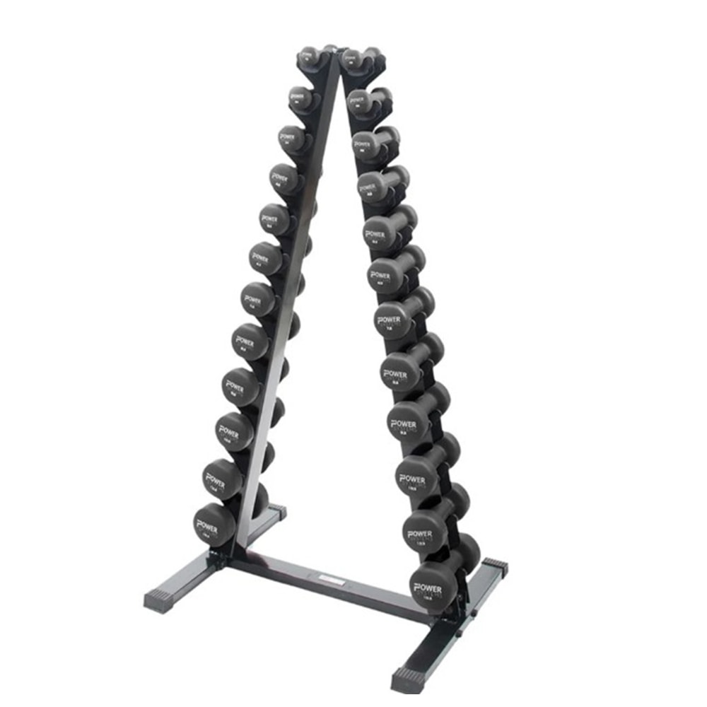 Power Systems Neoprene Dumbbell Rack With Weight Set, 50-1/2inH x 23inW x 28inD, Black, Total Qty 1 MPN:61793