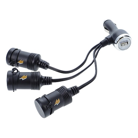 Adapter, 3-Way, 12 V DC, w/ USB Port MPN:PD9211USBBL