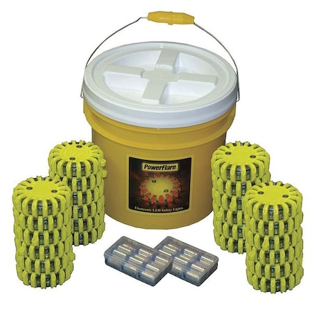 LED Safety Flare Kit, LED Color Red MPN:BUCKET24Y-R-Y