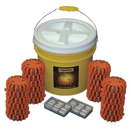 LED Safety Flare Kit, LED Color Red/Amber MPN:BUCKET24Y-RA-O