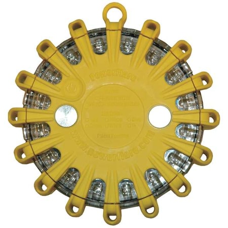 LED Road Flare, Amber LED, Yellow Shell, Polymer, 4 in Length, (1) Battery MPN:PF210-A-Y