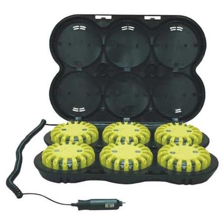 LED Road Flare Kit, Amber (LED), Yellow (Shell), 4 in Length MPN:PF6P-210R-A-Y
