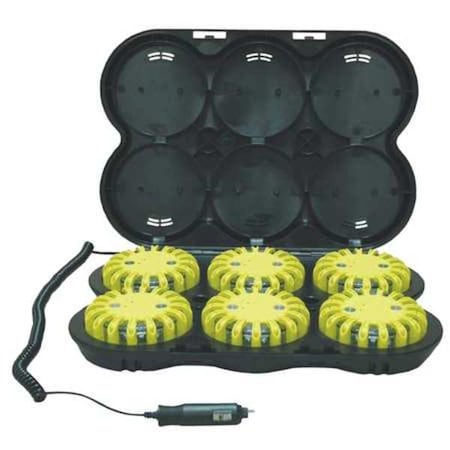 LED Road Flare Kit, Blue (LED), Yellow (Shell), 4 in Length MPN:PF6P-210R-B-Y