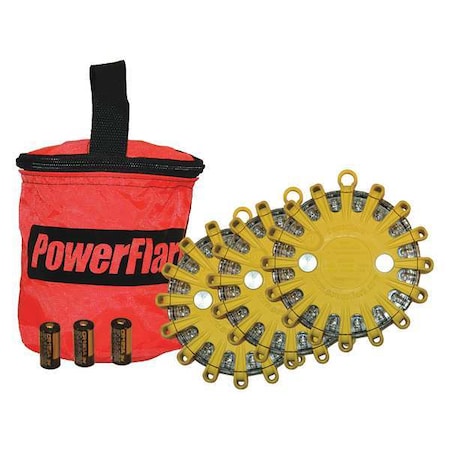 LED Road Flare, Orange (Bag), Red/Amber (LED), Yellow (Shell), 4 in Length MPN:SP3O-RA-Y