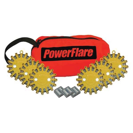 LED Road Flare, Orange (Bag), Red (LED), Yellow (Shell), 4 in Length MPN:SP6O-R-Y