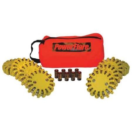 LED Road Flare, Orange (Bag), Red (LED), Yellow (Shell), 4 in Length MPN:SP8O-R-Y