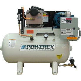 Powerex STS030132 3 HP Oil-less Scroll Compressor 30 Gallon Horizontal 116 PSI 3 Phase 208-230V STS030132