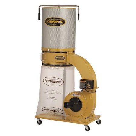 Wood Dust Collector, 1, 064 cfm CFM Max Flow, 1 3/4 hp, Single Phase MPN:1791079K