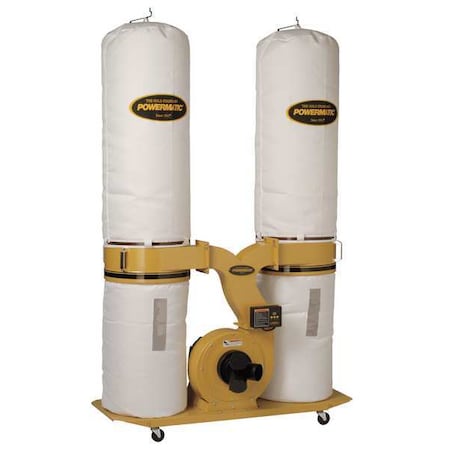 Wood Dust Collector, 1, 754 cfm CFM Max Flow, 3 hp, Three Phase MPN:1792073K