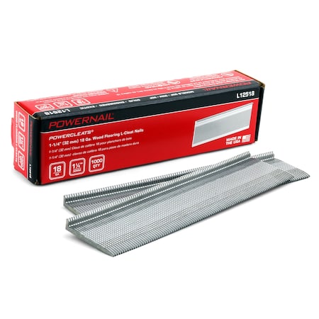 Collated Flooring Nail, 1-1/4 in L, 18, L-Head Head, 1000 PK MPN:L12518