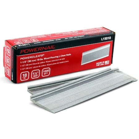 Collated Flooring Nail, 1-1/2 in L, 18, L-Head Head, 1000 PK MPN:L15018