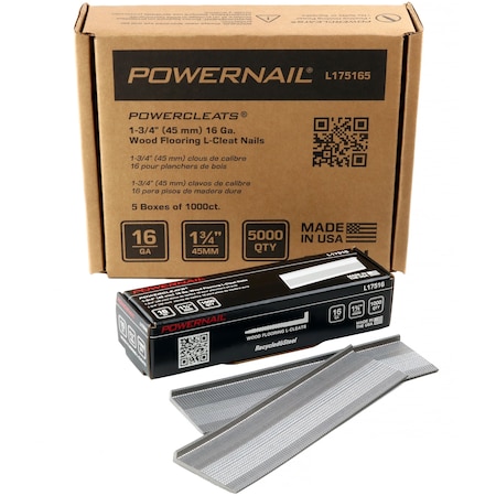 Collated Flooring Nail, 1-3/4 in L, 16, L-Head Head, 5000 PK MPN:L175165