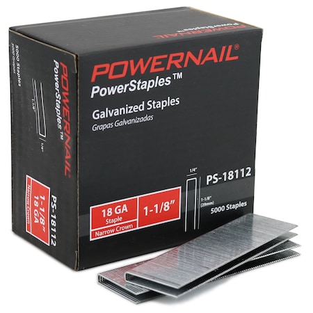 18 ga, Narrow Crown, 1-1/8 in Leg L, 5000 PK MPN:PS18112