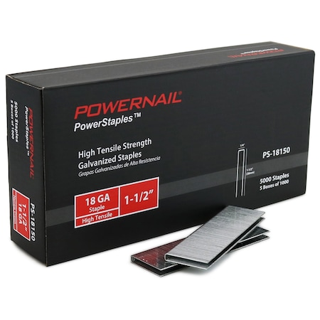 18 ga, Narrow Crown, 1-1/2 in Leg L, 5000 PK MPN:PS18150