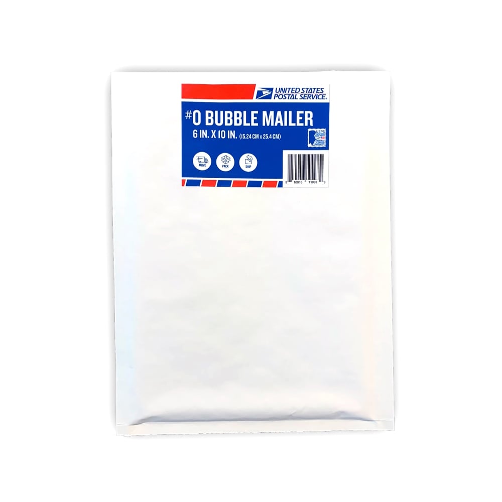 USPS Bubble Mailer, Size #0, White (Min Order Qty 43) MPN:CSODUSPSMLR0