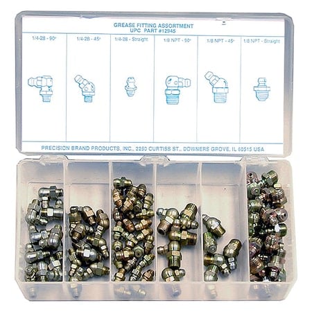 Grease Fitting Kit, Strght, Stl, PK90 MPN:12945