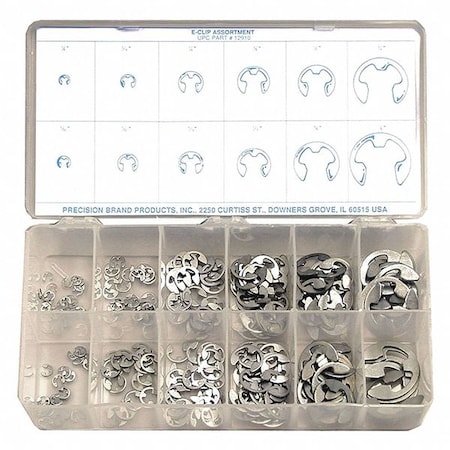 External Retaining Ring Assortment, Steel, Plain Finish MPN:12910