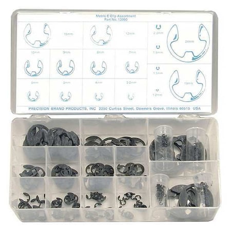 External Retaining Ring Assortment, Steel, 35 Sizes MPN:13990