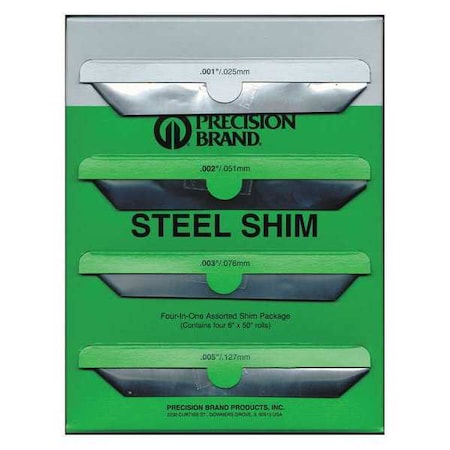 Shim Stock, Roll, Steel, Assortment MPN:16B4