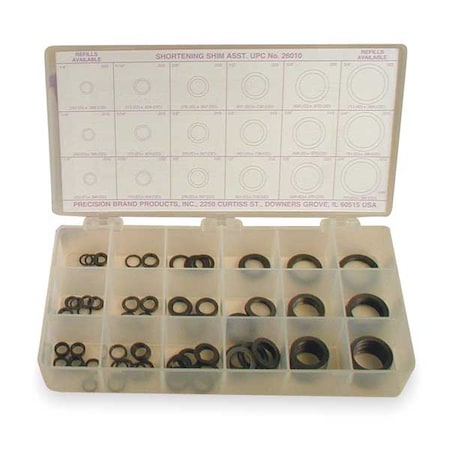 Shortening Shim Assortment, 270 pcs, Steel MPN:26010