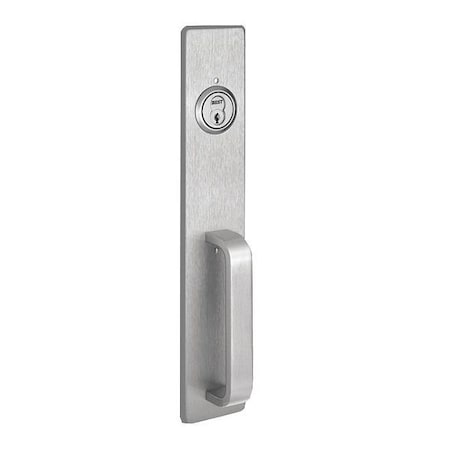 Exit Device Trim, Silver, Overall 2-3/4