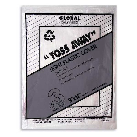 Drop Cloth, Clear, 0.30 mil, 9x12 ft., PK72 MPN:11040