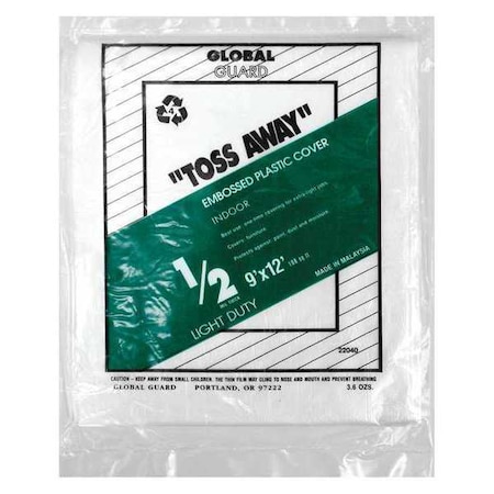 Drop Cloth, Plastc, Embossed, 9x12 ft., PK72 MPN:22040