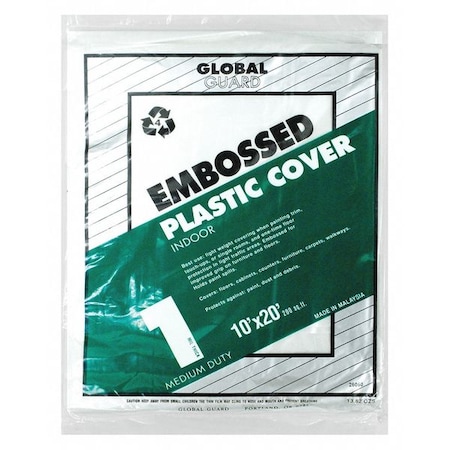 Drop Cloth, Plstc, Embossed, 10x20 ft., PK24 MPN:26060