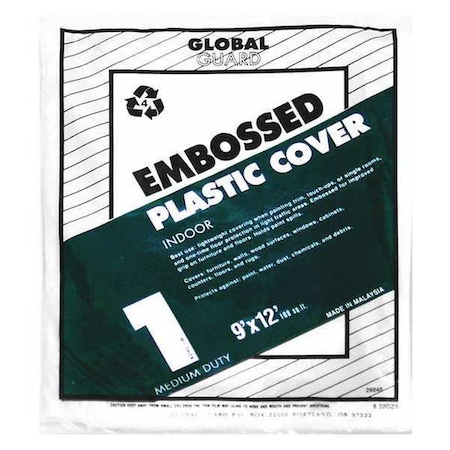 Drop Cloth, Plastc, Embossed, 9x12 ft., PK24 MPN:28040