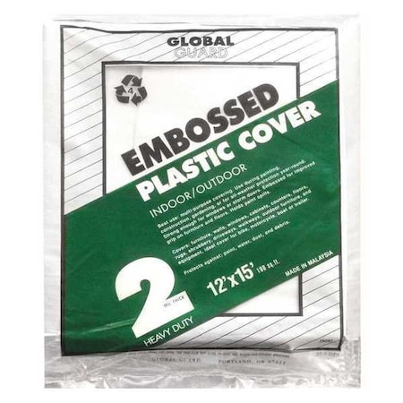 Drop Cloth, Plstc, Embossed, 12x15 ft., PK24 MPN:28080