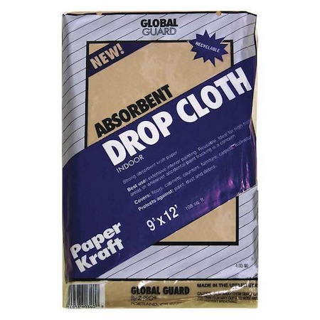 Drop Cloth, Kraft Paper, 9x12 ft., PK12 MPN:40340