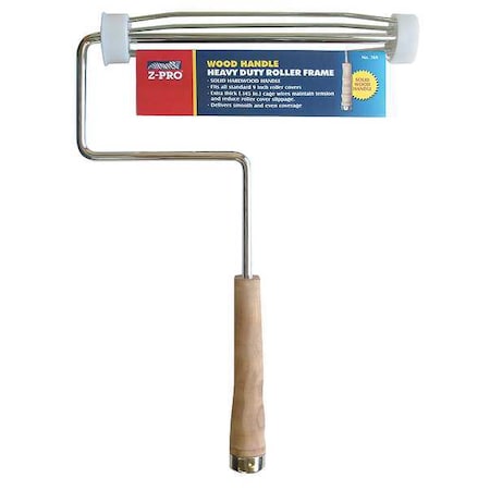 Paint Roller Frame, 5 Wire Cage, Wood Handle, 9