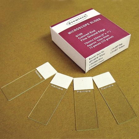 Microscope Slides, Painted End, PK144 MPN:9108W-E