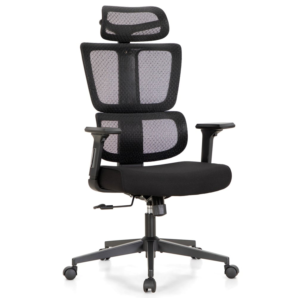 ALPHA HOME Adjustable Ergonomic Mesh High-Back Office Task Chair, Black MPN:IF-201