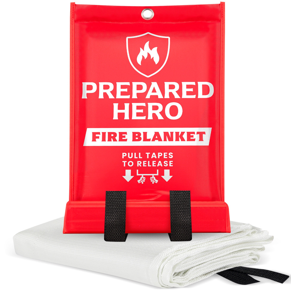 Prepared Hero Reusable Emergency Fire Blanket, 8in x 1-3/4in x 12in, Red MPN:FBMD-RD-01