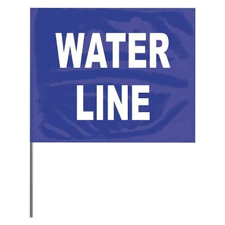 Marking Flag, PVC, Water Line, 4