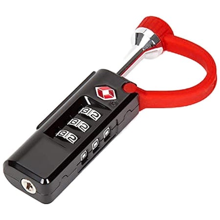 Luggage Lock, Standard Shackle, Rectangular Die Cast Zinc Body, Hardened Steel Shackle, 1/2 in W MPN:900-TSA LOCK NANUK