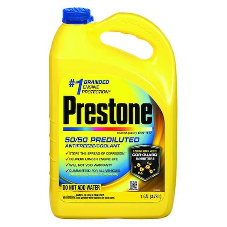 Antifreeze Coolant, Bottle, 1 gal, Ready to Use, Pre-Diluted 50/50, OAT, Ethylene Glycol, Yellow MPN:AF2100