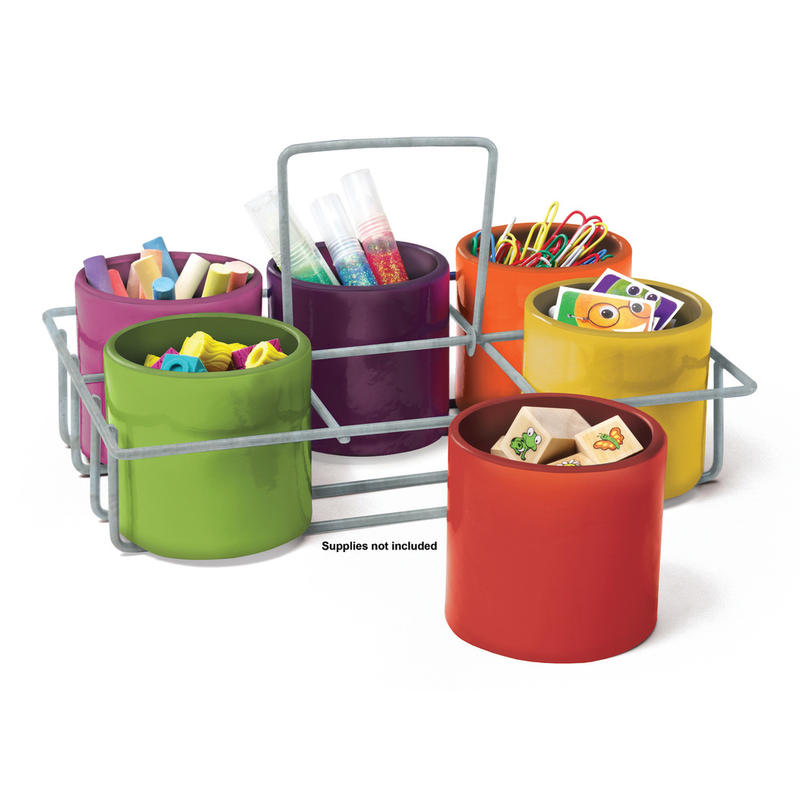 Essential Learning Products Sensational Classroom 6-Cup Caddy, 10-1/2inH x 7-1/2inW x 3inD, Multicolor MPN:ELP626687