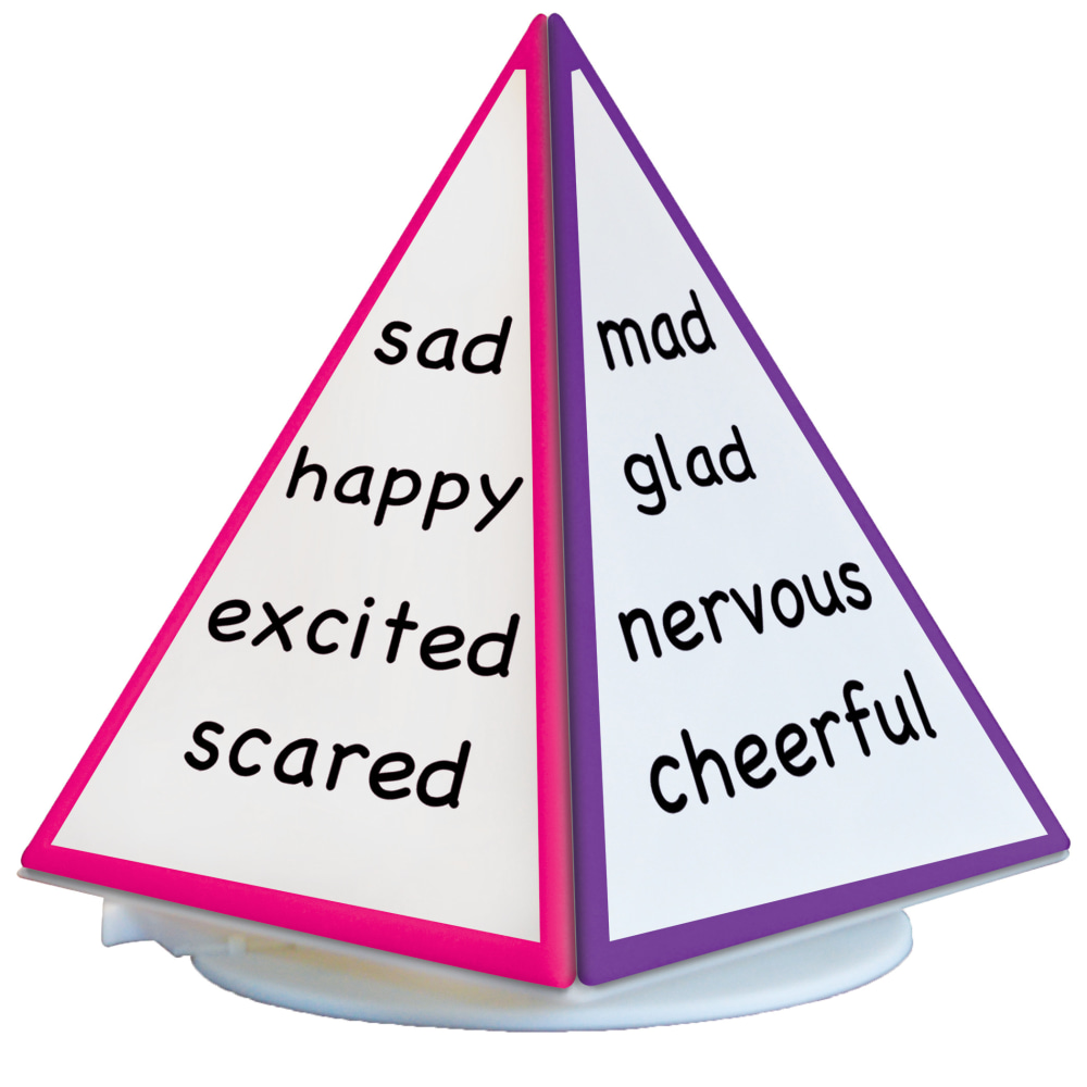 Sensational Classroom Spin and Write Pyramid Rotating 4-Sided Dry-Erase Board, 10-7/8inH x 8-1/2inW, Multicolor MPN:ELP626691