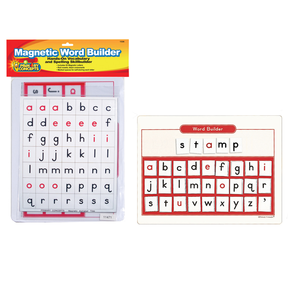 Primary Concepts Magnetic Word Builder, Grades Pre-K-3, Pack Of 93 Magnets MPN:PC-1326
