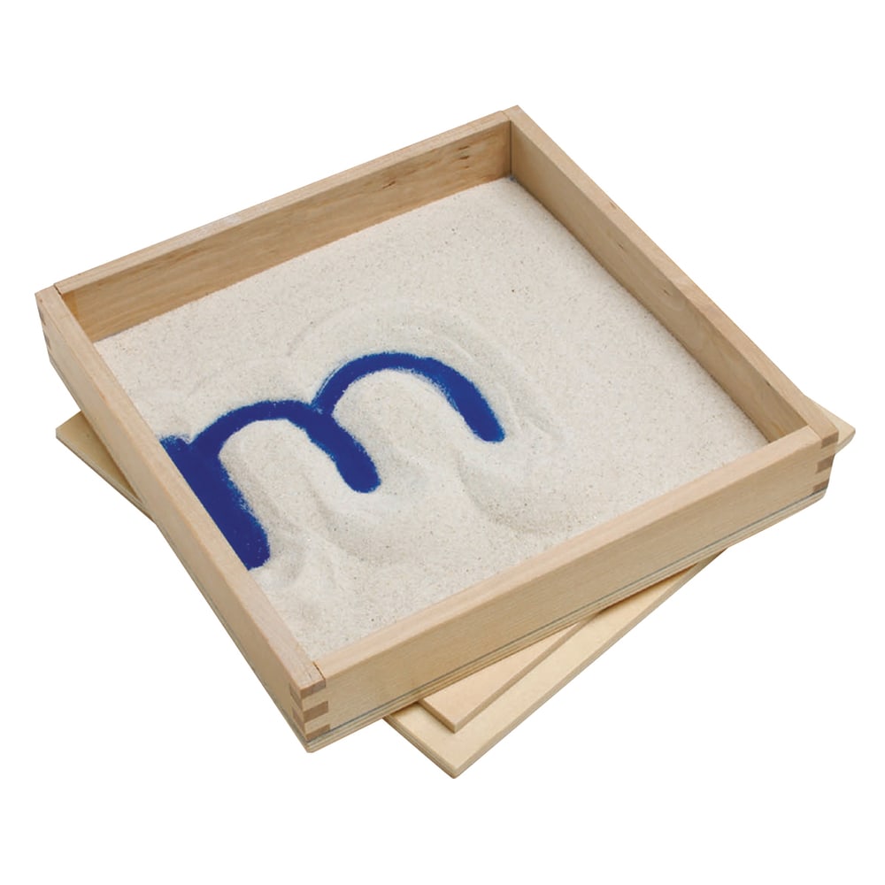 Primary Concepts Letter Formation Sand Tray, 8inH x 8inW x 1 1/2inD, Brown/Blue, Pack Of 4 MPN:PC-2012
