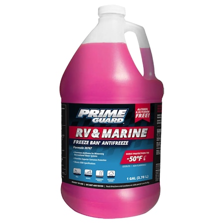 Prime Guard -50 Degree F RV & Marine Premium Pink Antifreeze, Glycerin Free - Gallon MPN:PRIM95006