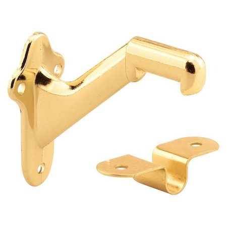 Hand Rail Bracket, Brass Plated Zinc Diecast with Stamped Steel Clip, PK4 MPN:MP9046-4