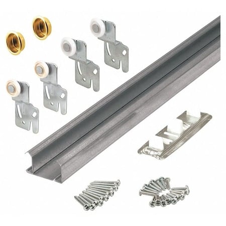 Bypass Closet Track Kit, 60 in., 2-Door Hardware, Brass-Plated Pulls (1 Kit) MPN:161792