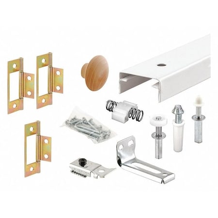 Bi-Fold Closet Track Kit, 36 in. Length, Steel Track, White (1 Kit) MPN:161794